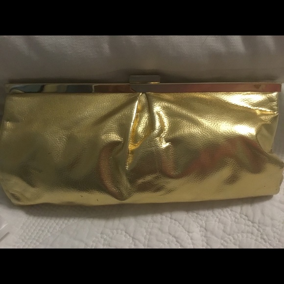 michael kors gold clutch purse